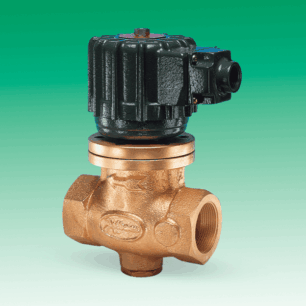 Válvula solenóide de duas vias para controle de fluxo em sistemas hidráulicos, pneumáticos ou de líquidos.