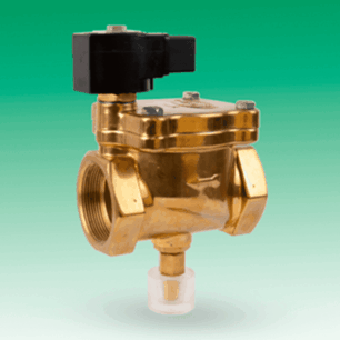 Válvula solenóide com acionamento manual para controle de fluxo em sistemas industriais.