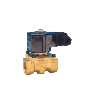 Válvula solenoide para água modelo 1335, com corpo de latão e atuação elétrica para controle de fluxo de água.