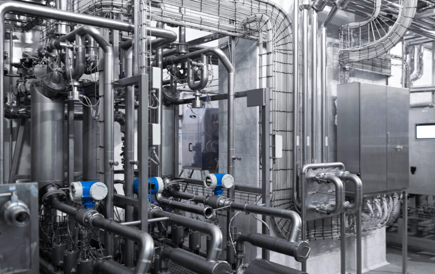 Válvula solenoide para gás e combustão instalada em sistema industrial de tubulação, da Jefferson do Brasil